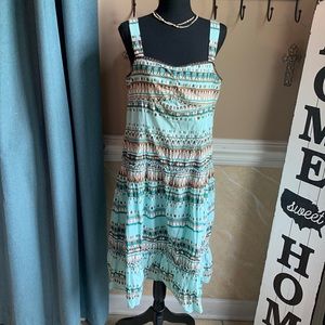 Boho A line. Fully lined Sundress. Zip back. Sz. 12
